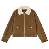 驼色翻领仿皮草短款 Maje博主同款 外套 法式 时尚 2025秋冬新款 女装