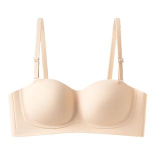 芬腾无肩带内衣女小胸聚拢隐形防滑抹胸裹胸无痕美背防走光文胸罩