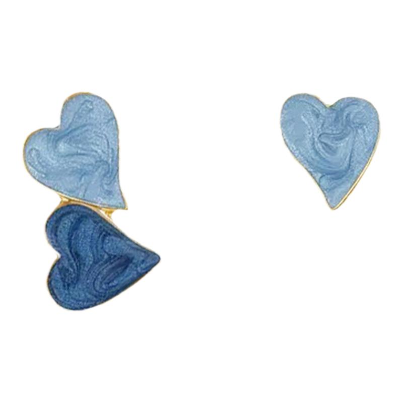 不对称爱心耳环甜酷冷淡风