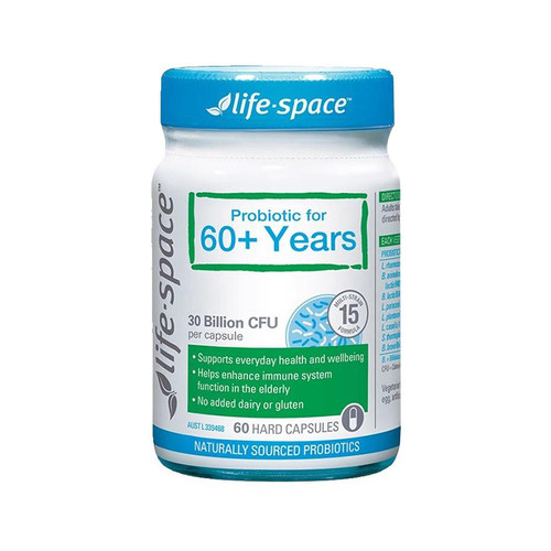 life Space60+中老年人益生菌胶囊调理肠胃老人益生元40粒/60粒