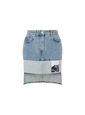 M05CH1N0 JEANS  贴布牛仔迷你裙复古丹宁半身裙