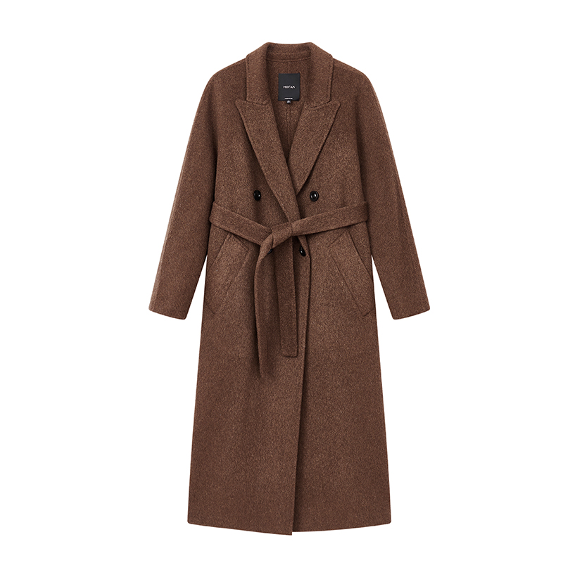 MOFAN摩凡冬新款咖色毛呢外套