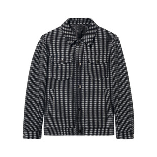 夹克绵羊毛千鸟格外套商务休闲男装 衬衫 清仓 断码 249X0J521N 老罗