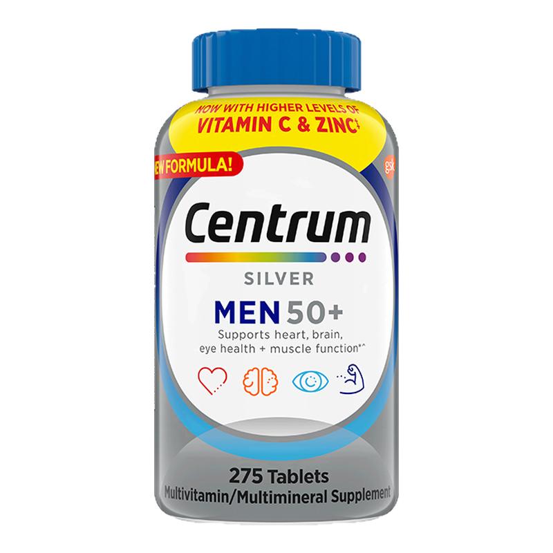 Centrum善存银片50+岁男士复合维生素男性镁钾营养包中老年免疫力
