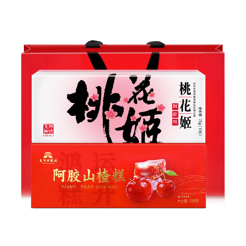 303克】东阿阿胶阿胶糕桃花姬固元糕即食滋补山楂糕正品送礼袋盒,传统滋补营养品,阿胶糕/固元糕,淘宝优惠券,粉丝福利购,淘宝优惠卷