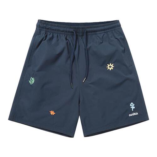 GUUKA藏青色花朵刺绣短裤