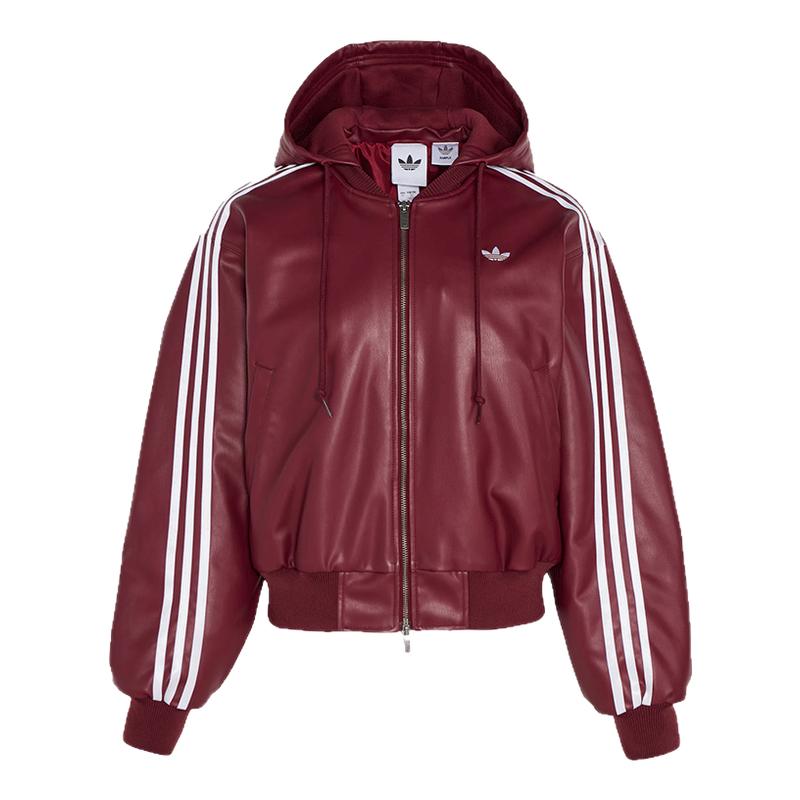 阿迪达斯三叶草女款连帽棉服