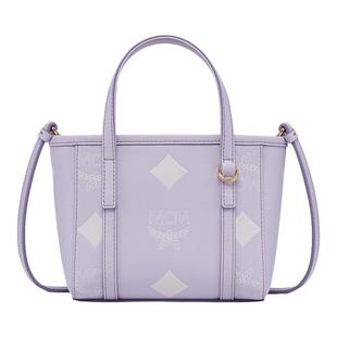 [新年礼物]MCM TONI棉花糖系列超迷你菜篮子手提斜挎时尚女包紫色