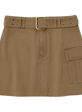 MOUSSY春季新品甜酷辣妹风A字大口袋半身短裙010IA431-2011