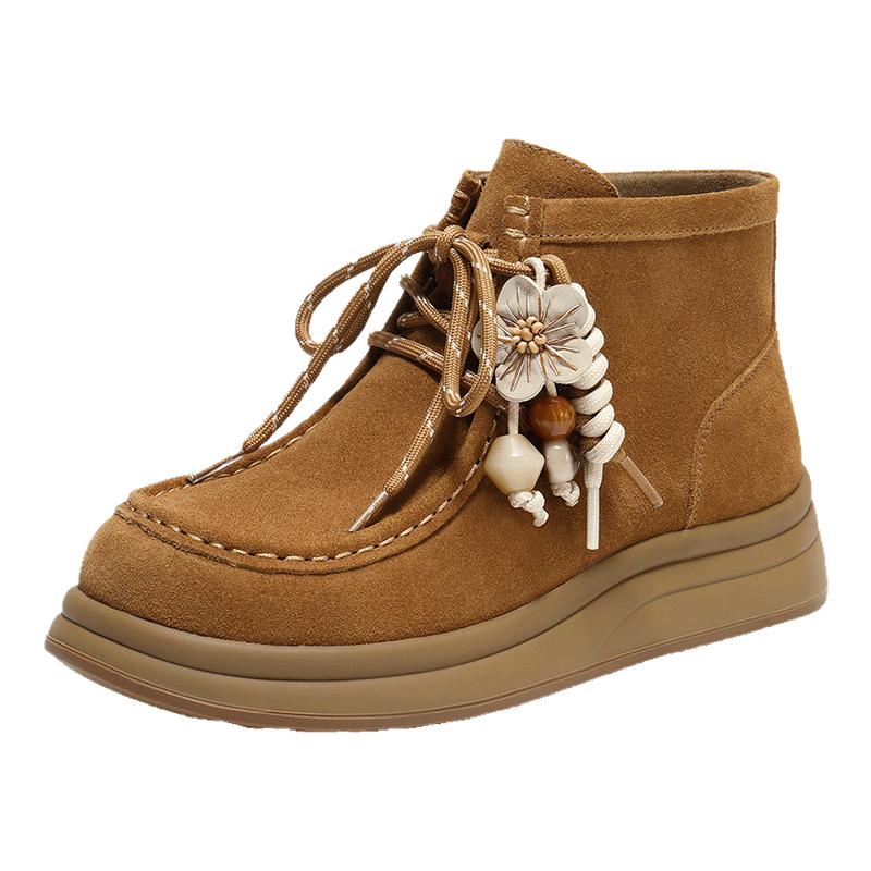 百丽美拉德马丁靴子女鞋新款袋鼠鞋高帮勃肯鞋厚底短靴E8W1DDD5