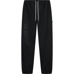 宽松束脚针织运动长裤 李宁卫裤 休闲裤 子男士 男反伍BADFIVE黑色裤