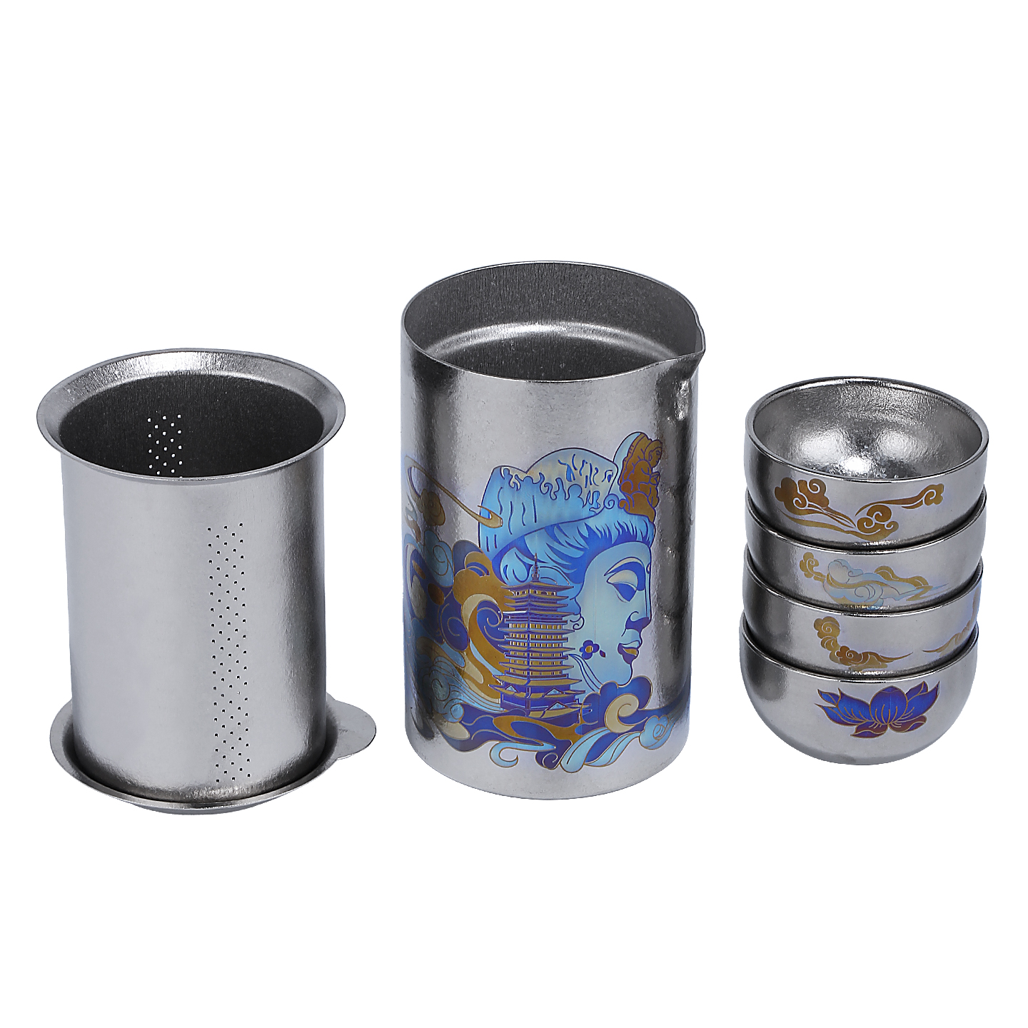 2025新款纯钛旅行茶具泡茶套装