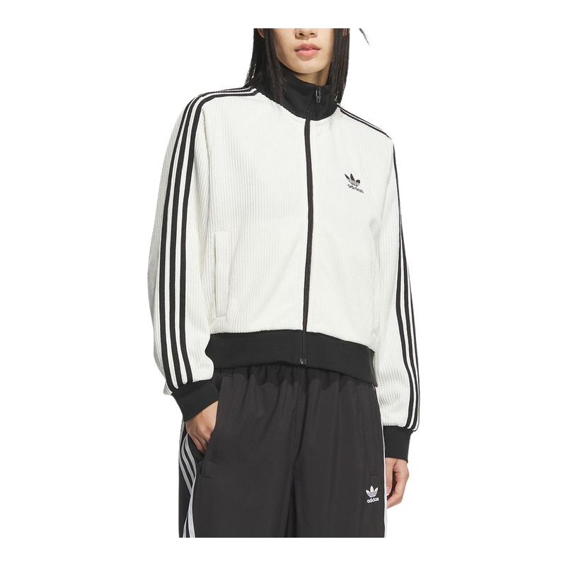 adidas阿迪达斯三叶草短款上衣夹克25秋女KNIT TT针织外套 KC2649