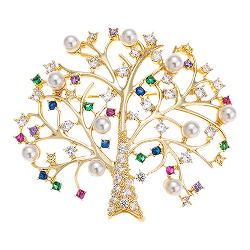 彩色发财树胸针设计感小众