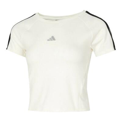 阿迪达斯女装DCE BABY TEE三条纹舞动系列运动服短款修身短袖T恤