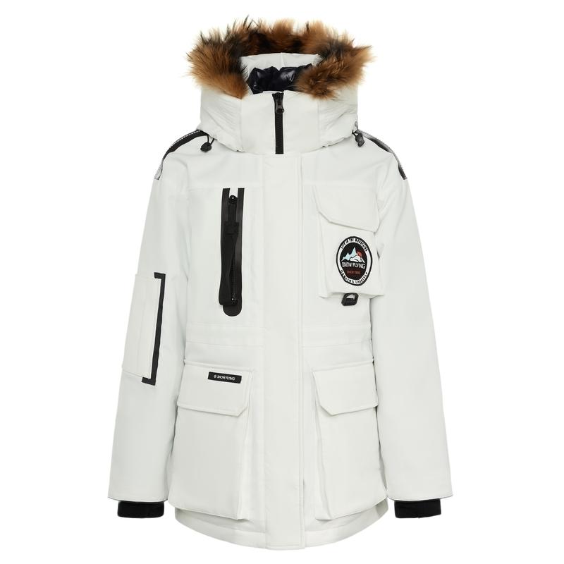 【成毅同款】雪中飞冬季鹅绒工装男女羽绒服貉子毛领情侣装外套