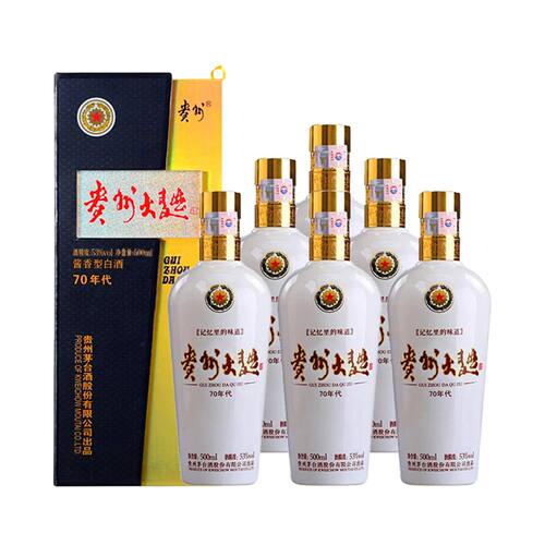 贵州大曲70年白酒整箱53度酱香型