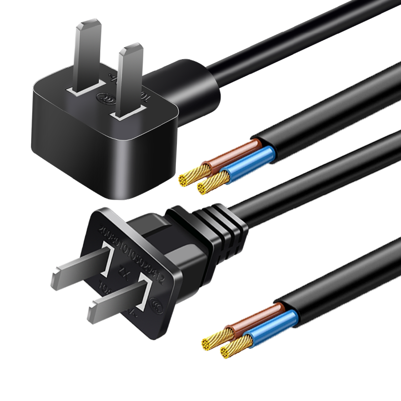 【3c认证】纯铜两芯电线带插头