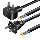 两插国标电源线2芯带插头两项二脚单裸线尾吹风机0.75 1.5平方