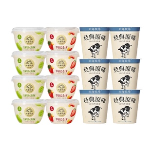 北海牧场宝石碗0蔗糖经典 原味酸牛奶多种口味14杯风味发酵乳组合