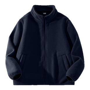 藏蓝色开衫 2025新款 儿童摇粒绒上衣 男童加绒外套秋冬款 真维斯童装