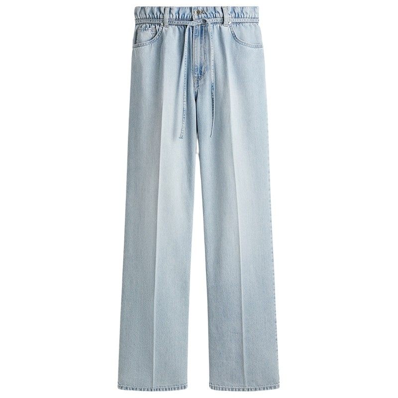 HM女装牛仔裤冬季水洗阔腿牛仔裤配腰带纸袋腰长裤1302179,女装/女士精品,牛仔裤,淘宝优惠券,粉丝福利购,淘宝优惠卷