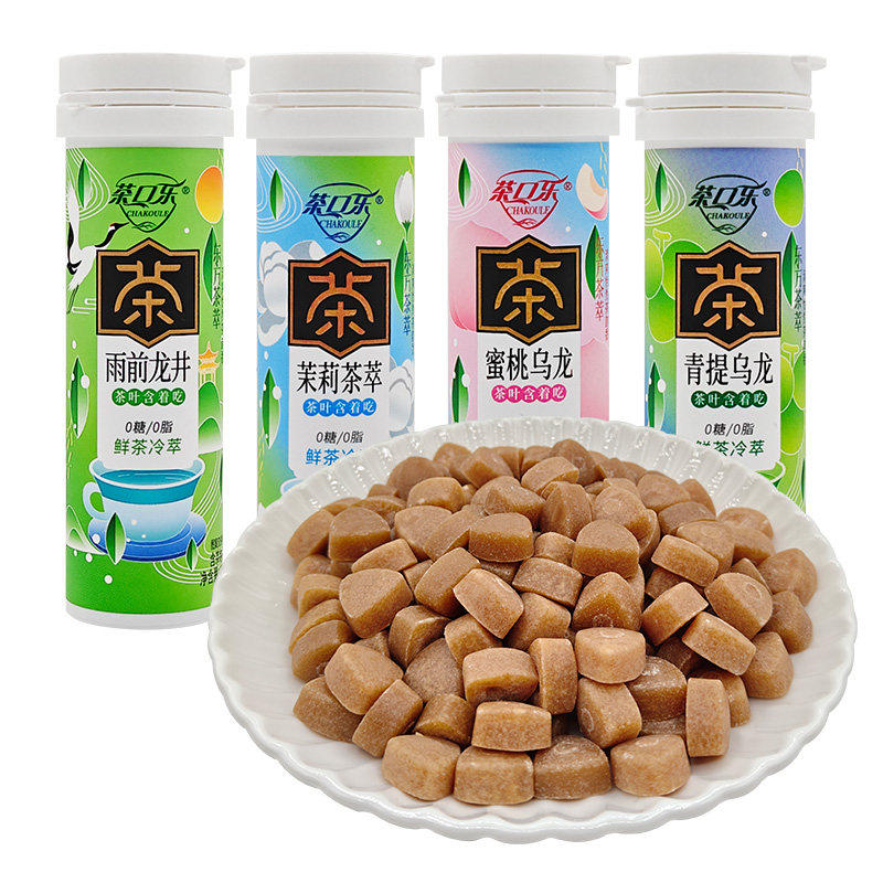 茶口乐蜜桃乌龙茶学生含片糖果味茶叶含片压片糖东方茶萃零食批发