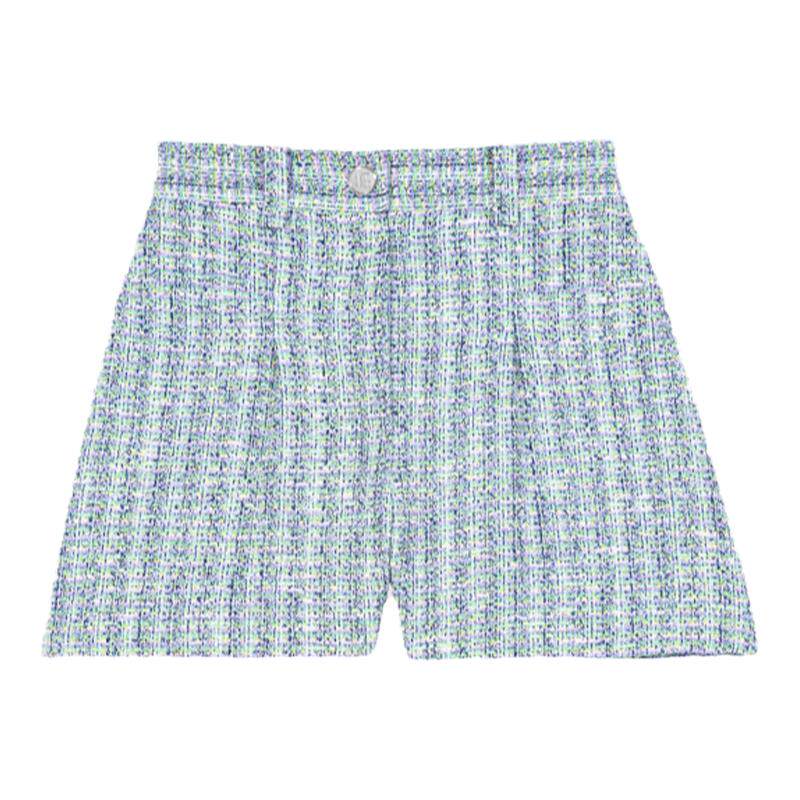 Maje博主同款春夏女装法式简约混色粗花呢拉链开合高腰修身短裤,女装/女士精品,休闲裤,淘宝优惠券,粉丝福利购,淘宝优惠卷