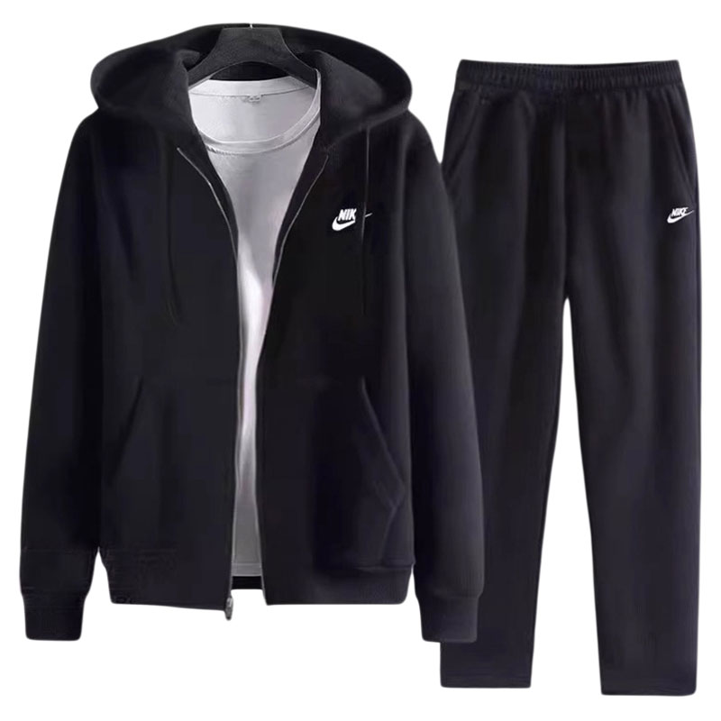 耐克官方正品两件套男装黑色夹克长裤2025秋季新款跑步运动服套装