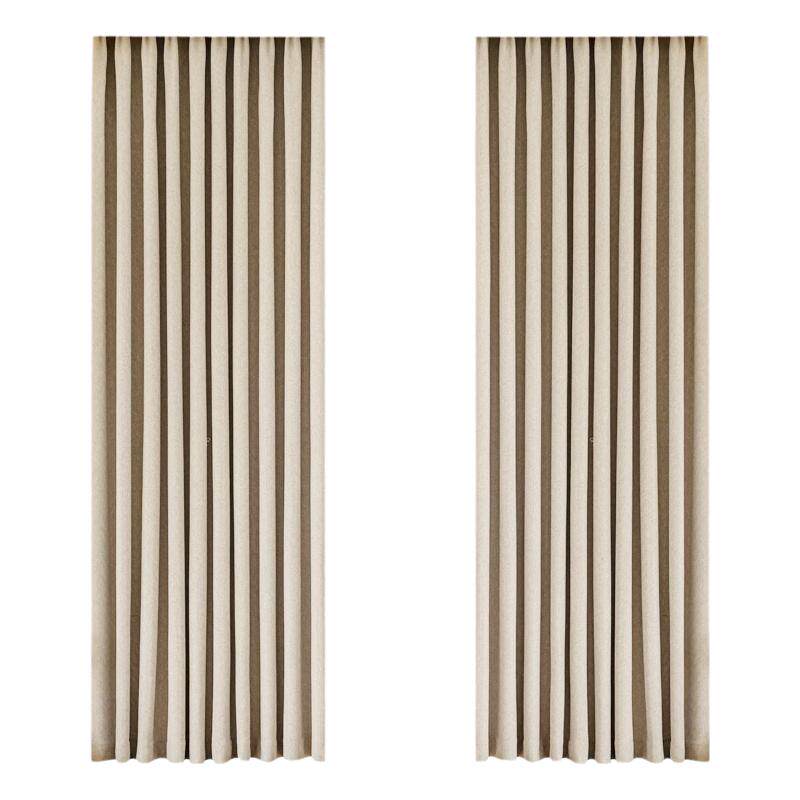 全遮光窗帘成品2026新款棉麻布纯色隔音防晒客厅卧室落地飘窗简约