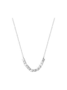 银色小方糖项链小众设计感