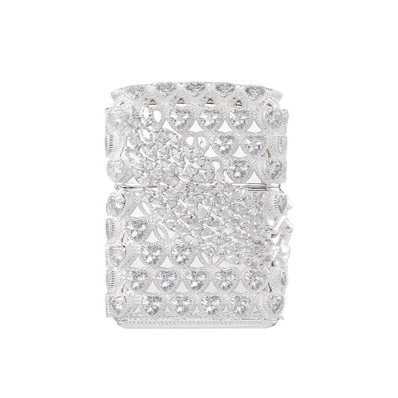 Zippo打火机天使之翼官方正品重甲镶钻防风煤油送男朋友生日礼物