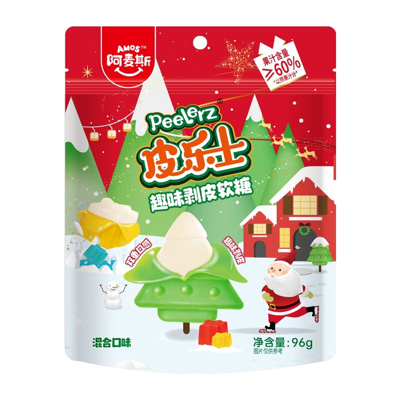 阿麦斯Amos阿麦斯皮乐士剥皮糖果儿童圣诞树礼物造型糖