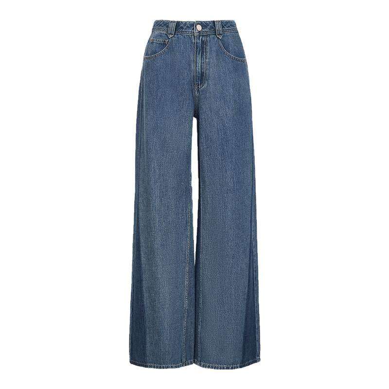 ONLY2025冬季新款修容裤撞色水洗设计宽松显瘦高腰直筒牛仔裤女,女装/女士精品,牛仔裤,淘宝优惠券,粉丝福利购,淘宝优惠卷