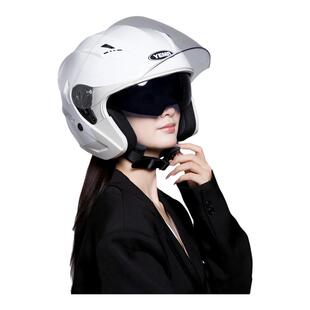 野马双镜片防晒四季电动车半盔秋冬季保暖安全帽3C认证摩托车头盔