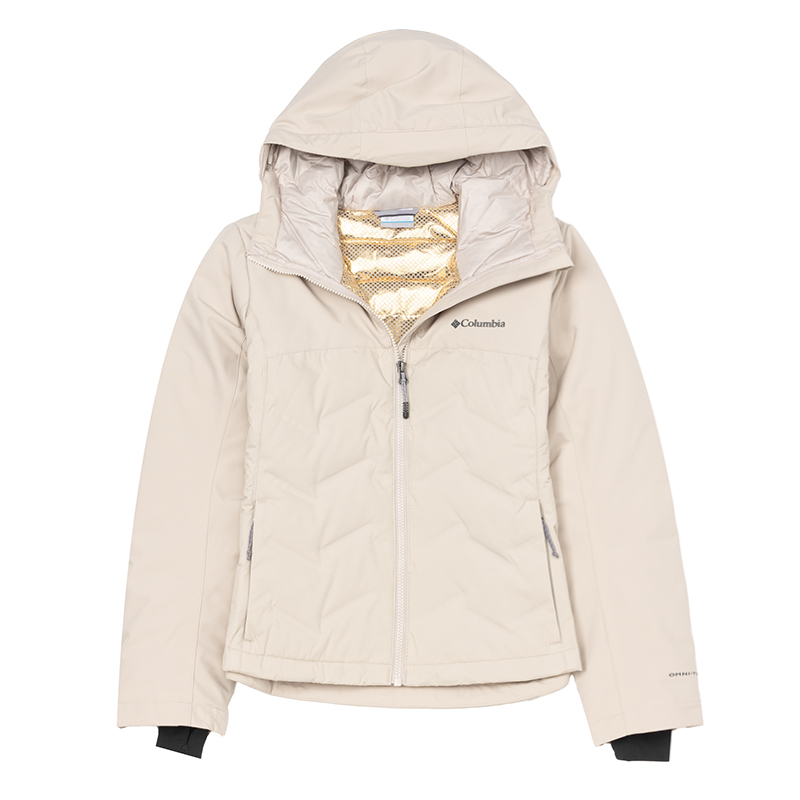 哥伦比亚官方正品羽绒服女款2025冬季新款运动保暖米色羽绒外套女