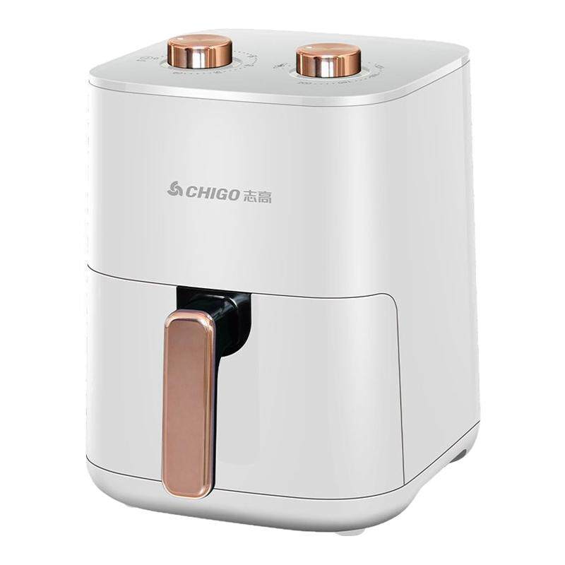 志高空气炸锅家用双旋钮旋风锅底多功能不粘锅无烟空气炸锅5升L