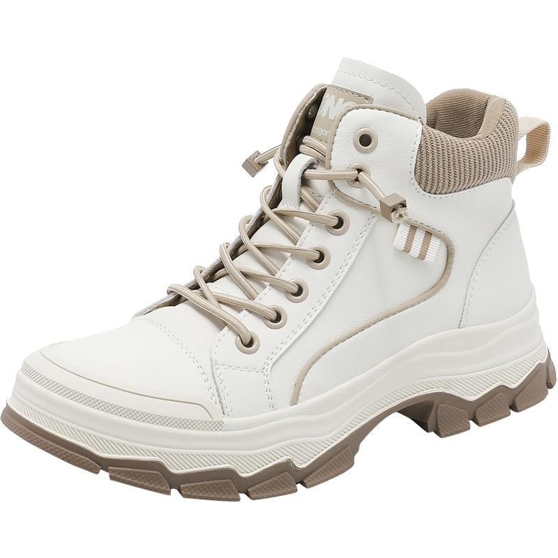 红蜻蜓秋高帮鞋增高加绒保暖棉鞋