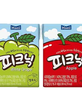 朴彩英同款整箱25年产Maeil每日必口利果汁饮料苹果白葡萄味200ml