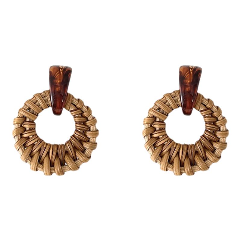 复古编织耳环女2025新款