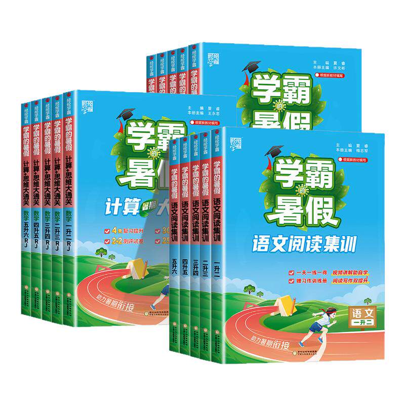 浙江适用 学霸的暑假衔接作业一升二升三升四升五升六年级语文阅读集训数学计算思维题大通关人教北师大版 小学假期专项同步训练题