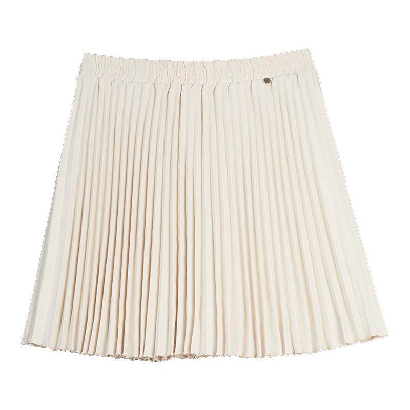 ELLE学院风高腰百褶半身裙女2025夏季新款小个子显瘦时尚a字