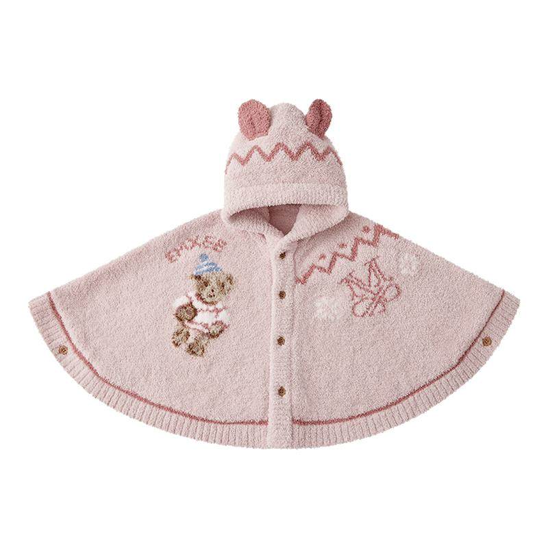 嫚熙童装婴童斗篷秋季婴儿外出披风半边绒小月龄宝宝外出挡风披肩