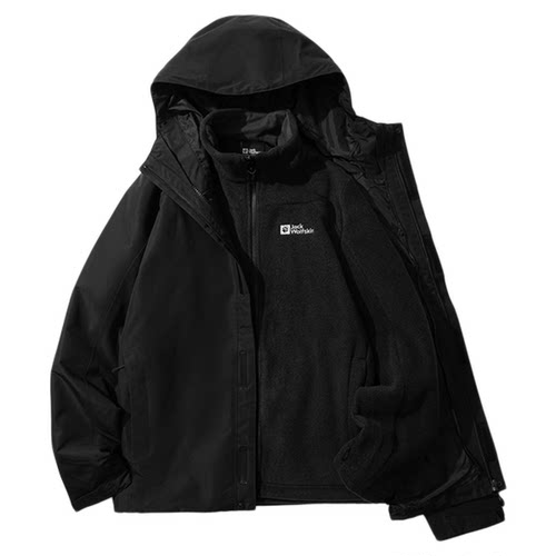 狼爪情侣户外防风防水抓绒三合一