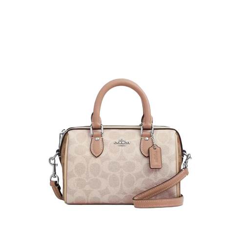 COACH/蔻驰官方 奥莱女Rowan老花单肩斜挎手提包波士顿桶包CW330
