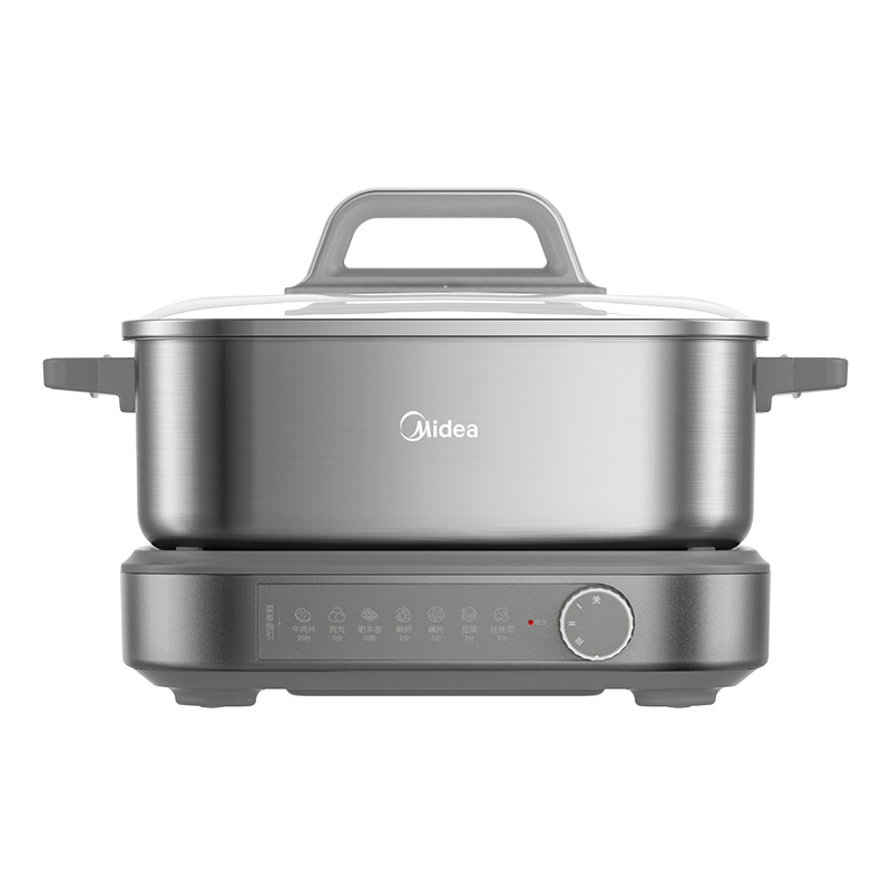 美的0涂层不锈钢速沸电火锅7L