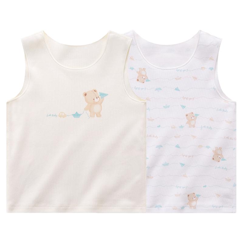 【商场同款】拉比儿童内衣圆领纯棉背心男女童秋冬打底衫2件装