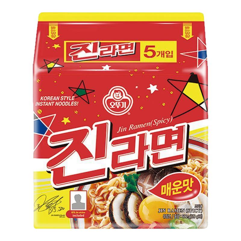 韩国进口不倒翁原味辣味金拉面汤面袋装芝士真拉面泡面方便面图片