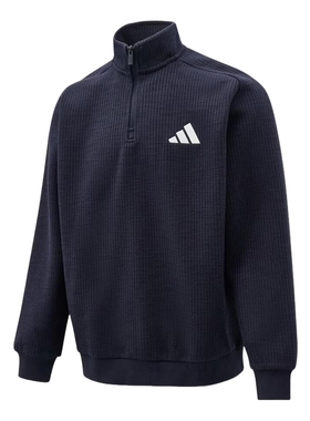 adidas阿迪达斯刺绣logo加绒半拉链套头衫2026春男新款卫衣KV5943