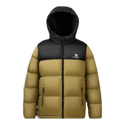 骆驼火山羽绒服男女短款秋冬2024新款连帽加厚防风防寒面包服外套